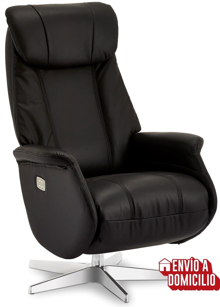 ELECTRIC RECLINING HIGH ARMCHAIR UPHOLSTERED IN FU