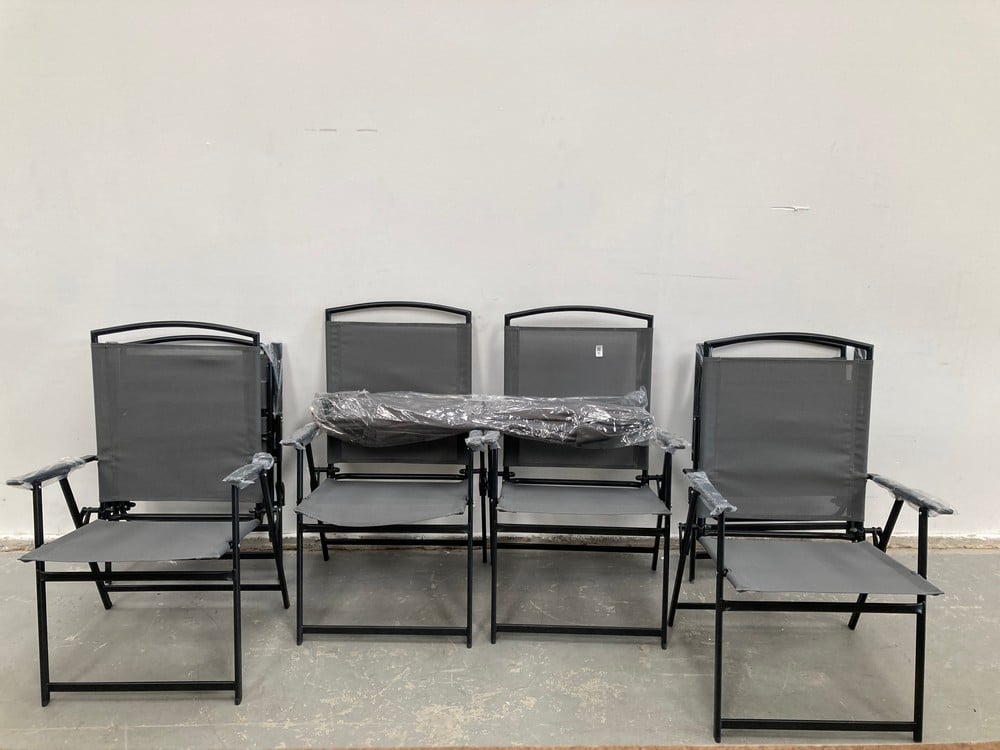 SWEEK STEEL GARDEN SET WITH 6 CHAIRS AND 1 PARASOL