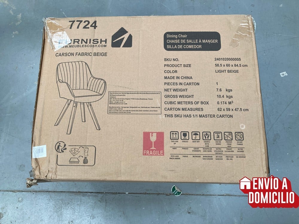 BEIGE DINING CHAIR WITH LINEN ARMREST, DINING CHAI
