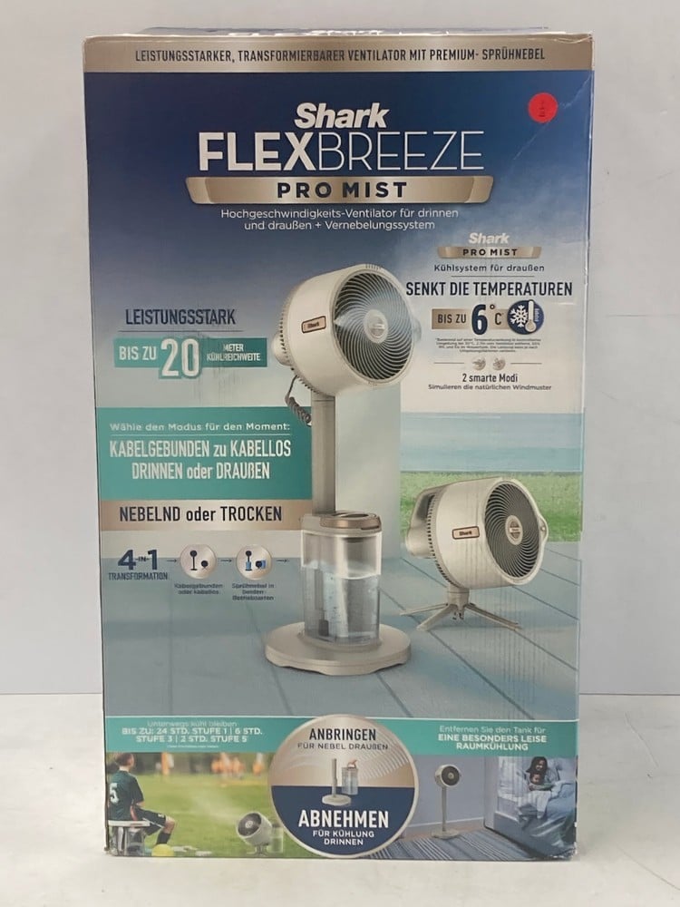 SHARK FLEXBREEZE PRO MIST CORDLESS FAN FOR INDOOR 