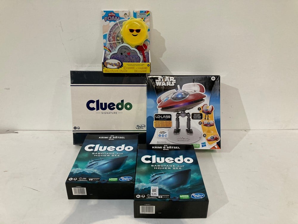 5 X RANGE OF GAMES AND TOYS INCLUDED IN THE CLUEDO
