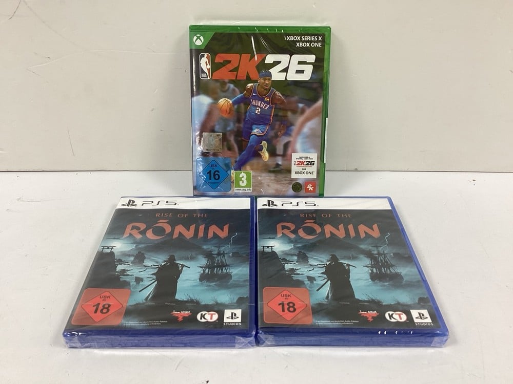 3 X PS5 AND XBOX VIDEO GAMES INCLUDING NBA 2K26 (O