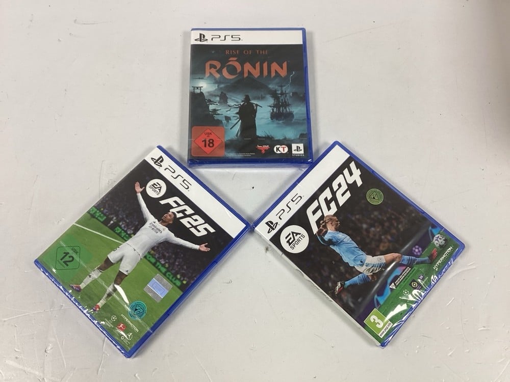 3 X PS5 VIDEO GAMES INCLUDING EA FC 25 (ORIGINAL R