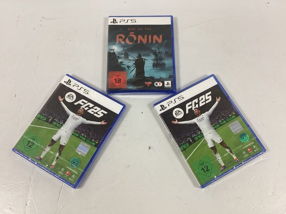 3 X PS5 VIDEO GAMES INCLUDING EA FC 25 (ORIGINAL R
