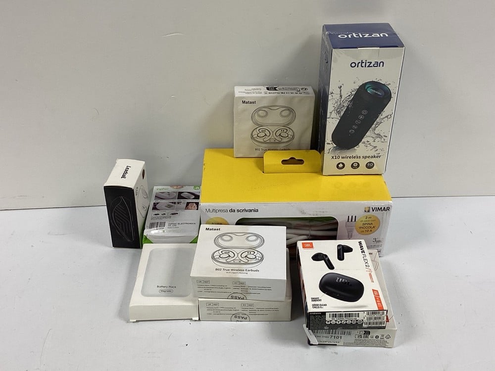A RANGE OF TECHNOLOGY ITEMS, INCLUDING THE JBL WAV