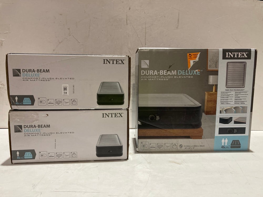 3 X INTEX INFLATABLE MATTRESSES IN VARIOUS STYLES,