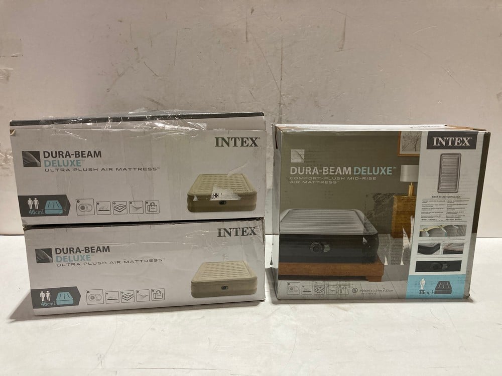 3 X INTEX INFLATABLE MATTRESSES IN VARIOUS STYLES,