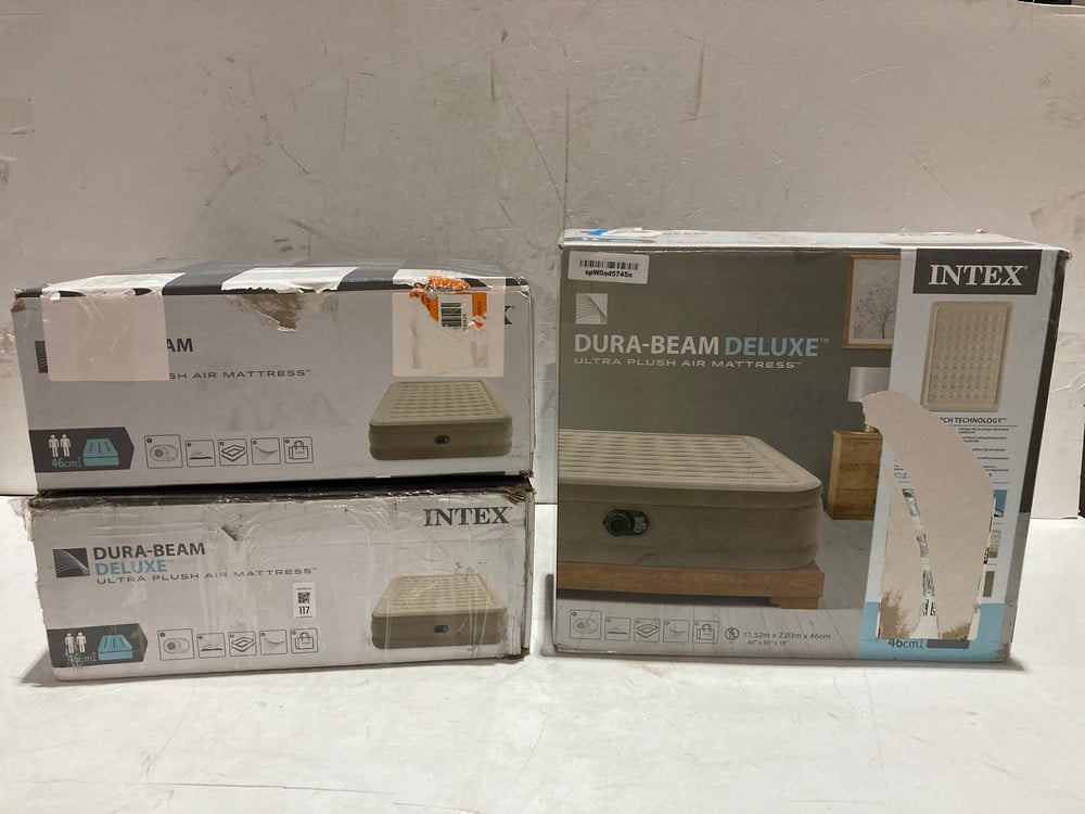 3 X INTEX MODO DURA BEAM DELUXE DOUBLE 46CM INFLAT
