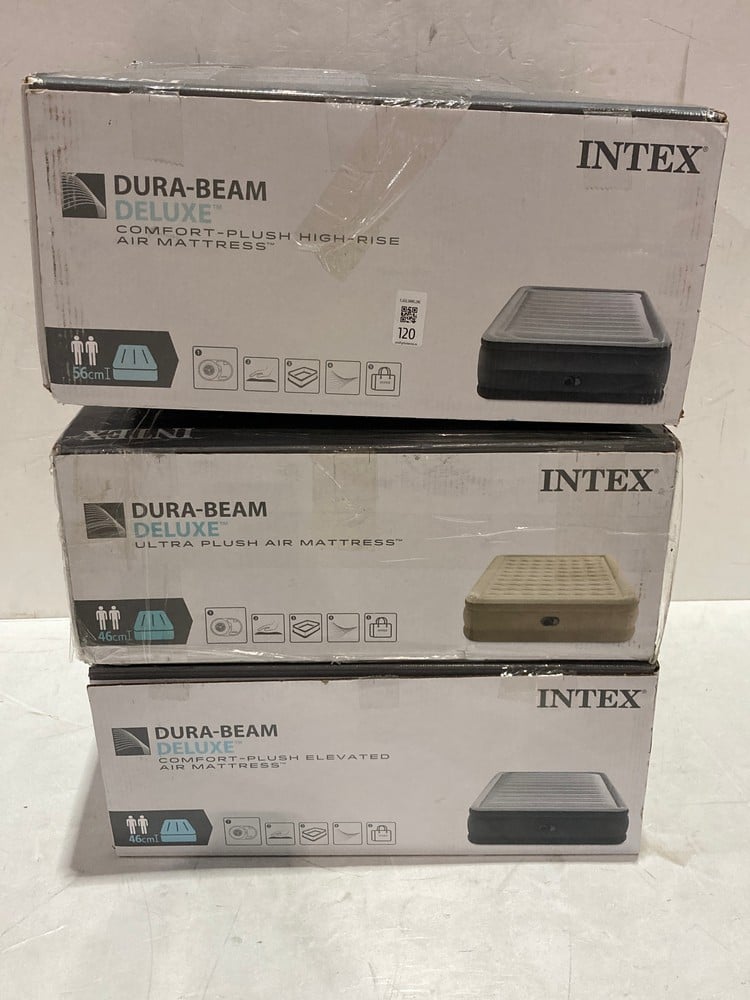 3 X INTEX INFLATABLE MATTRESSES IN VARIOUS STYLES,