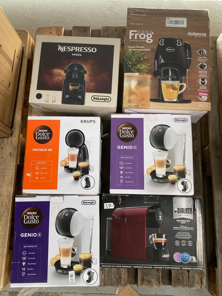 PALLET CONTAINING A VARIETY OF COFFEE MAKERS, INCL