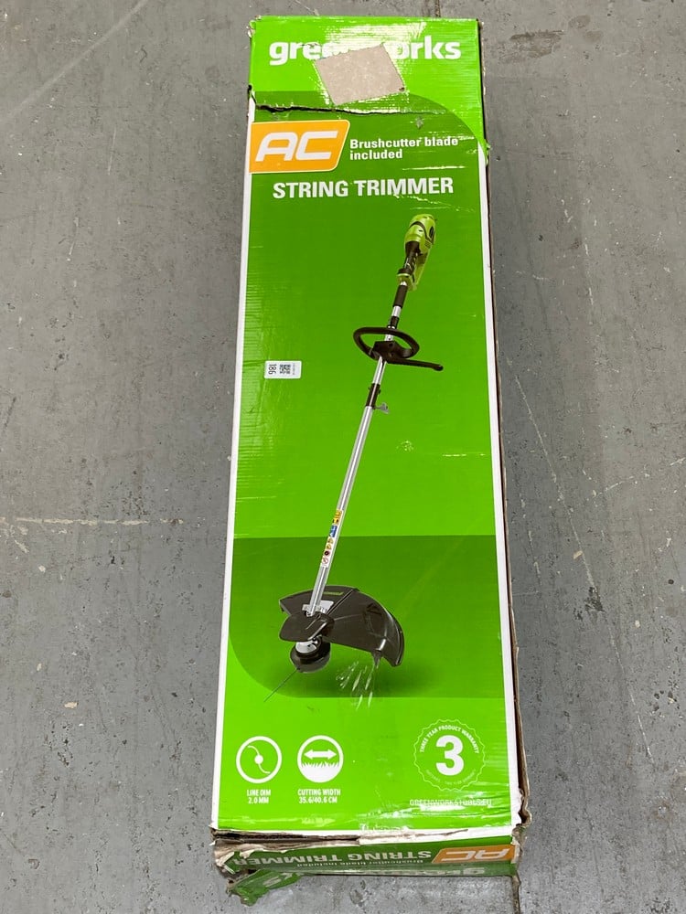 GREENWORKS TOOLS ELECTRIC GRASS TRIMMER AND BRUSH 