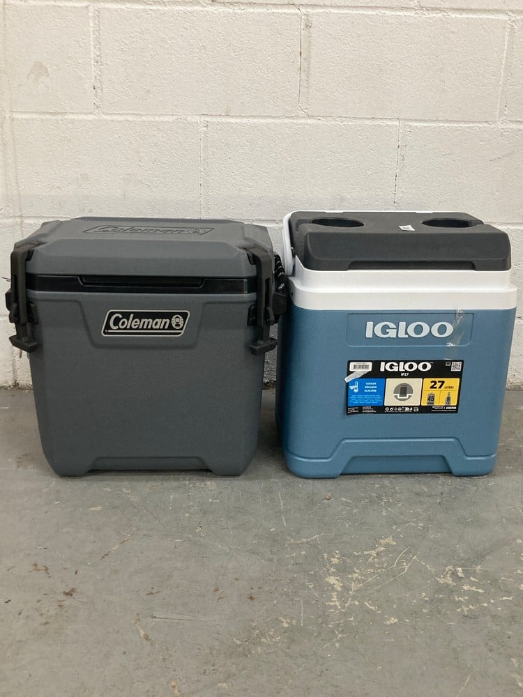 2 X PORTABLE COOLER PACK INCLUDING A COLEMAN CONVO