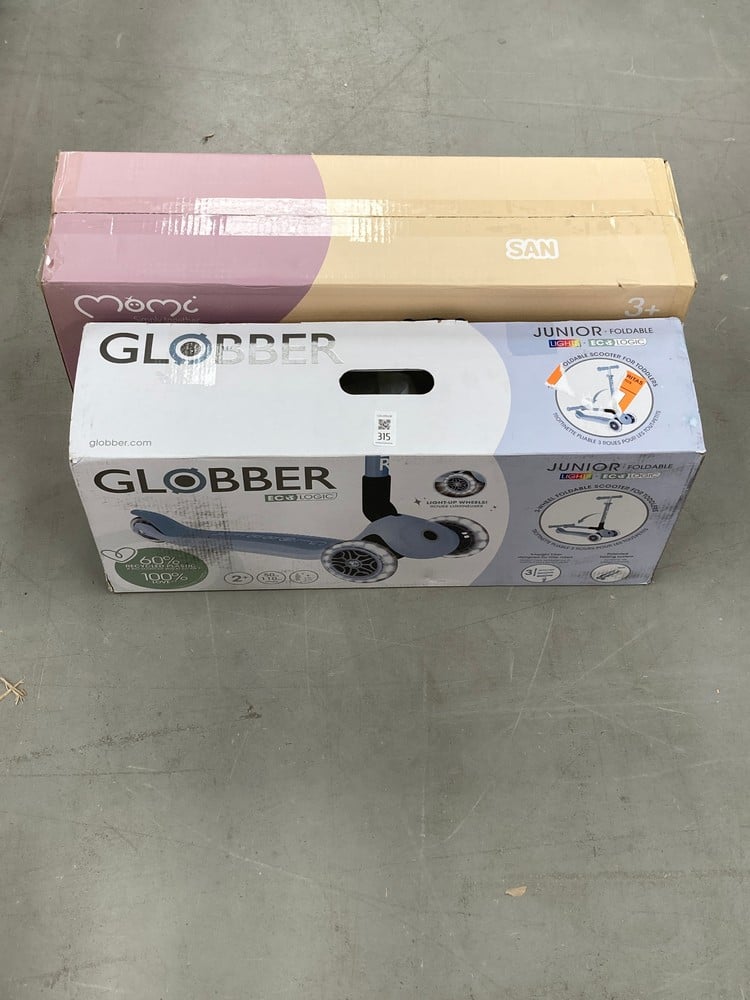 2 X A RANGE OF SCOOTERS, INCLUDING THE GLOBBER JUN