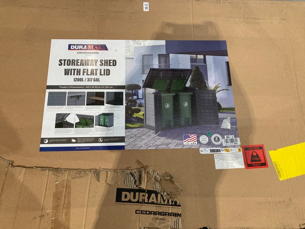 DURAMAX 1200L OUTDOOR STORAGE BOX (MAY BE BROKEN O