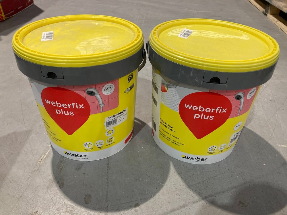 2 X WEBER WEBERFIX PLUS TILE GROUT, 25 KG