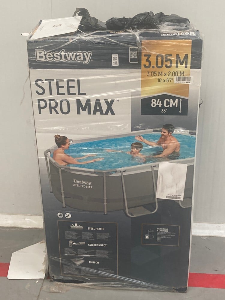 BESTWAY OVAL SWIMMING POOL SET, 16' X 10' X 42" / 