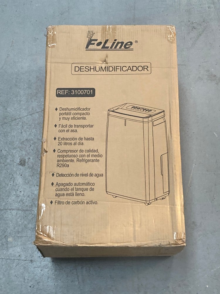 F-LINE DEHUMIDIFIER 20 LITRES/DAY, TIMER, DIGITAL 