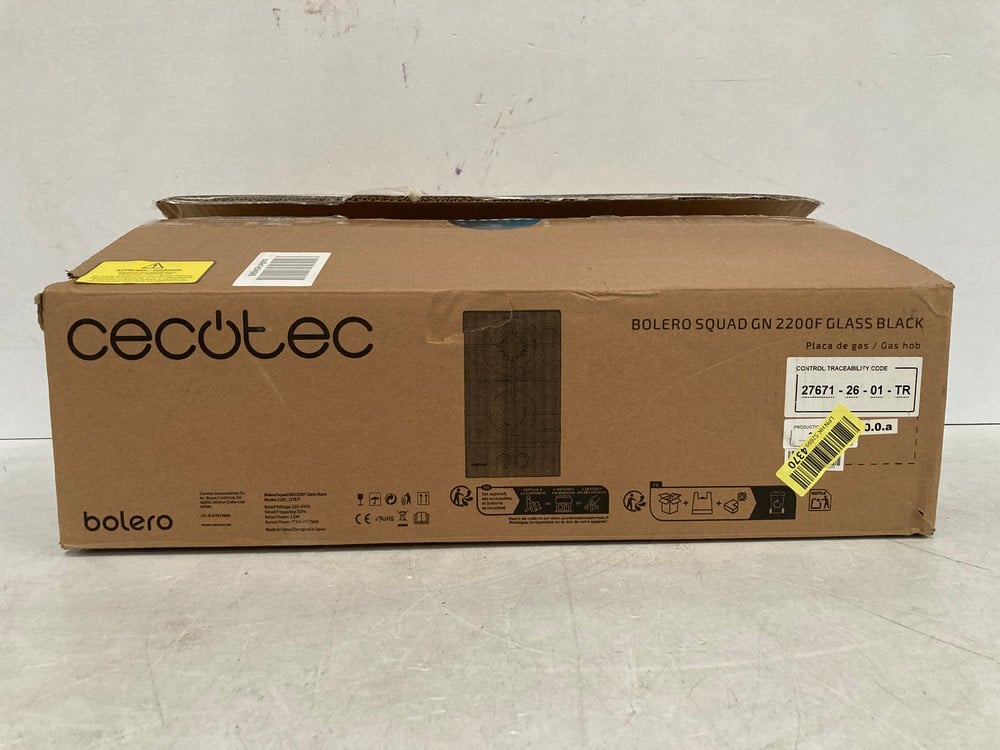 CECOTEC 2-BURNER GAS HOB BOLERO SQUAD GN 2200S GLA