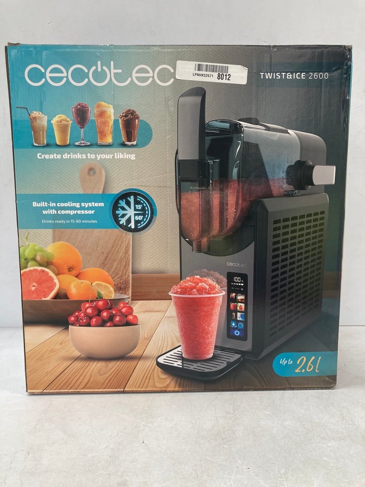 CECOTEC 2.6L TWIST&ICE 2600 SLUSH MACHINE AND ICE 
