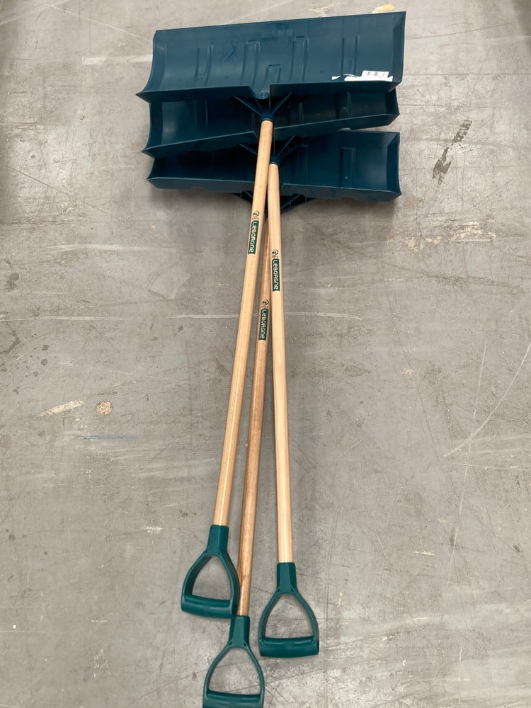 3 X LEBORGNE, SNOW AND GRAIN SHOVEL, POLYMER MATER