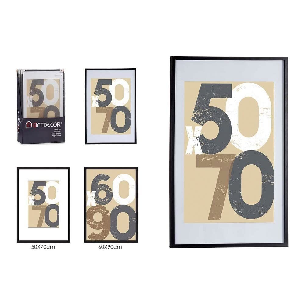 6 X BLACK MDF WALL PHOTO FRAME (1 PC) (62.5 × 2.5 