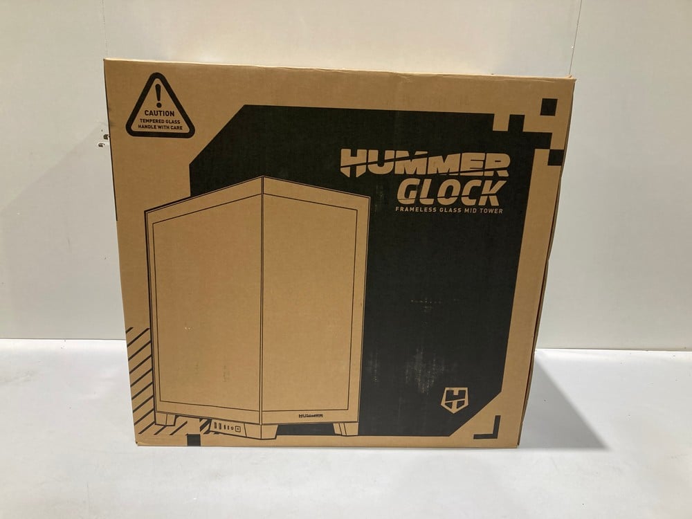 EMPTY HUMMER GLOCK FRAMELESS GLASS MID-TOWER PC CA