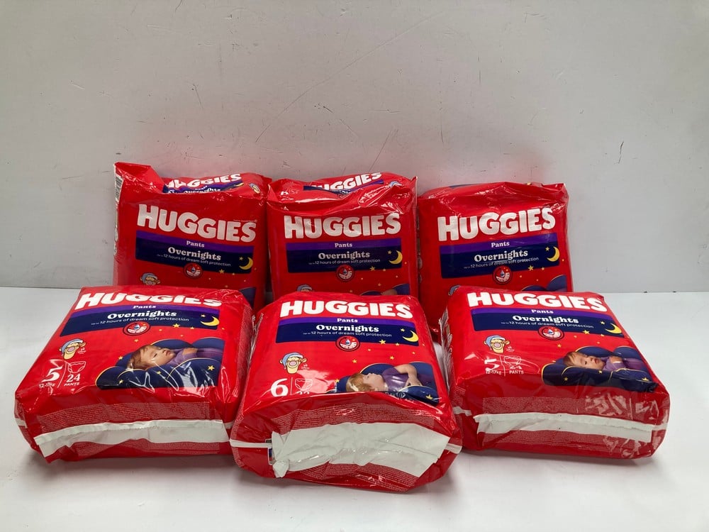 6 X PACKAGES OF NAPPY VARIETIES FROM VARIOUS BRAND