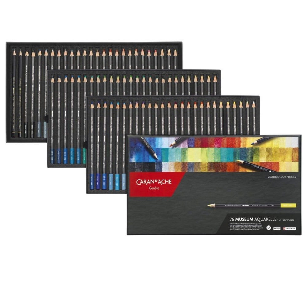 CARAN DACHE MUSEUM - WATERCOLOUR PENCILS (76 PIECE
