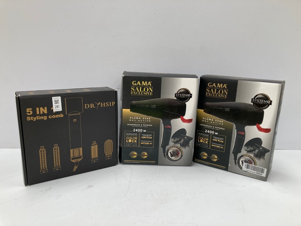 3 X HAIR CARE PRODUCTS, INCLUDING THE GA.MA SALÓN 