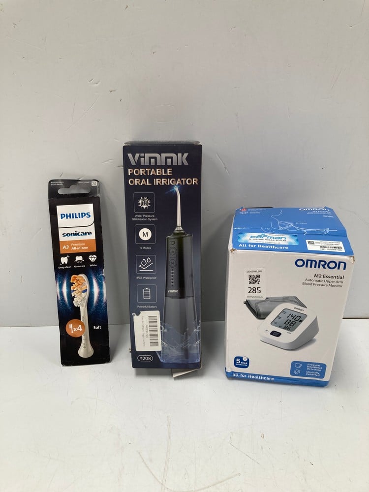 3 X PERSONAL CARE ITEMS, INCLUDING AN OMRON M2 ESS
