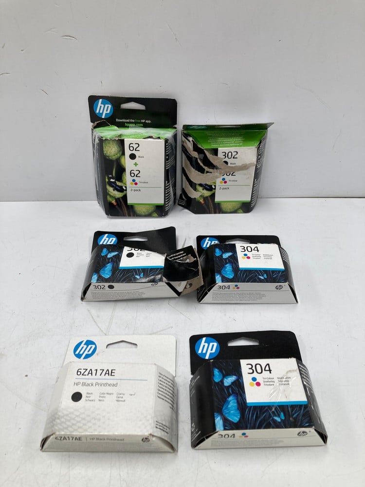 6 X HP INK CARTRIDGES, VARIOUS TYPES, INCLUDING 30