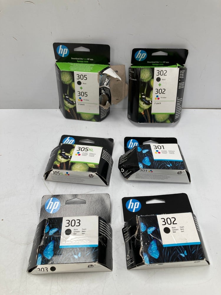 6 X HP INK CARTRIDGES, VARIOUS TYPES, INCLUDING 30