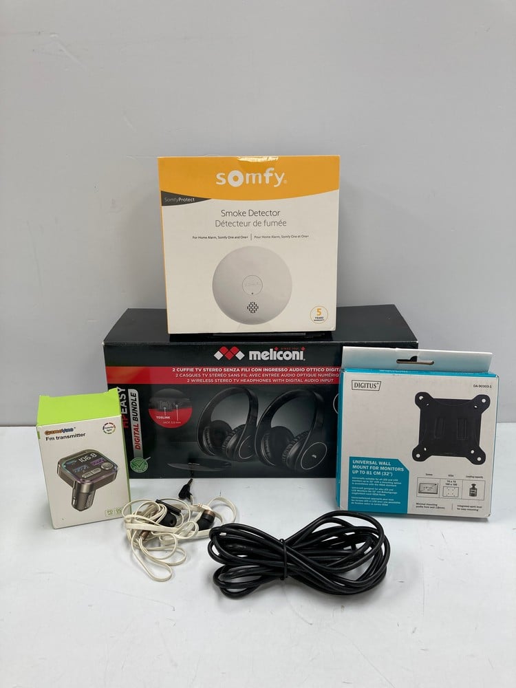 6 X TECHNOLOGY ITEMS INCLUDING A SOMFY SMOKE DETEC