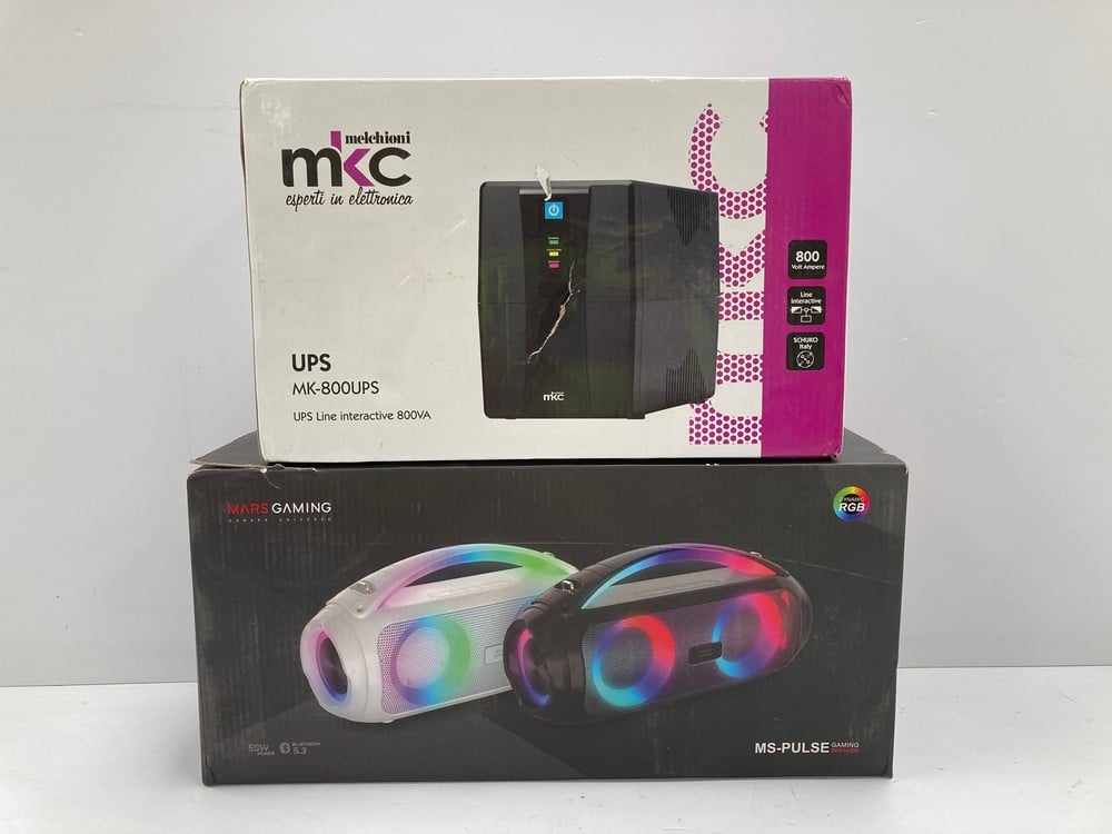 MARS GAMING 50W SPEAKER AND MKC UNINTERRUPTIBLE PO