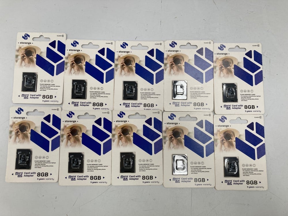 10 X STORANGE 8GB MEMORY CARD - SLOT 26B