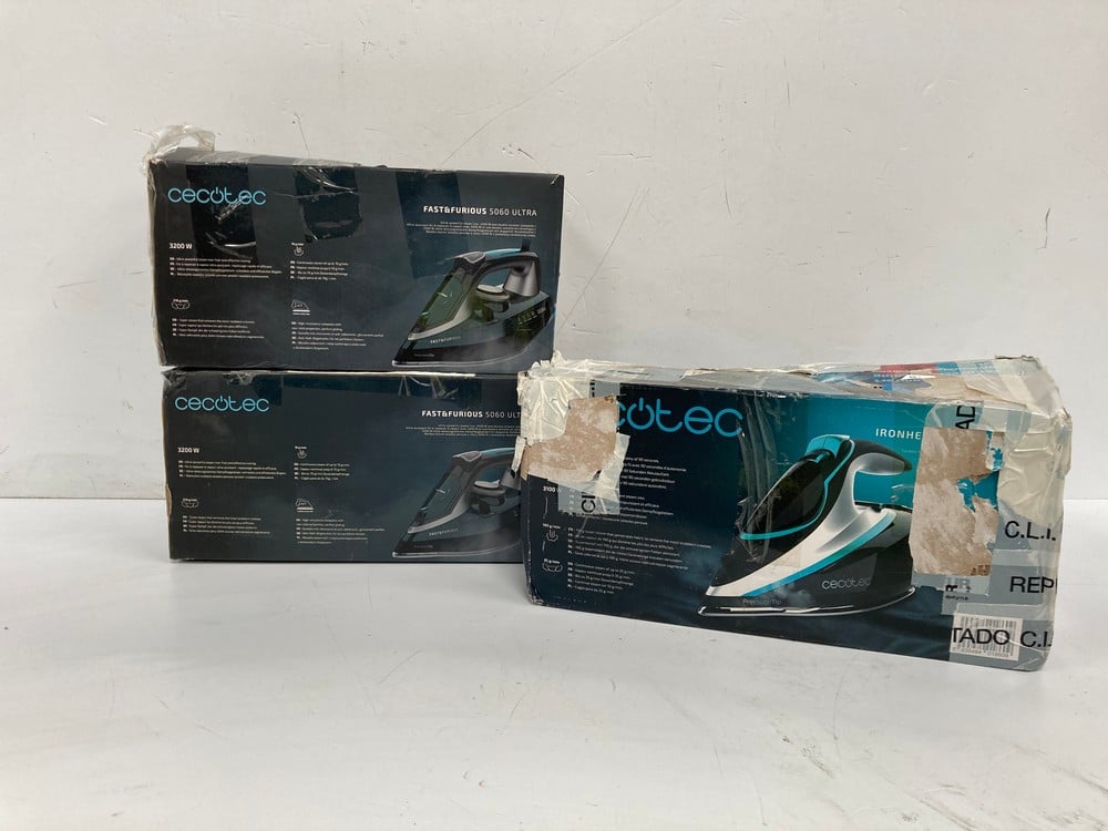3 X CECOTEC IRONING EQUIPMENT WITH VARIOUS FUNCTIO