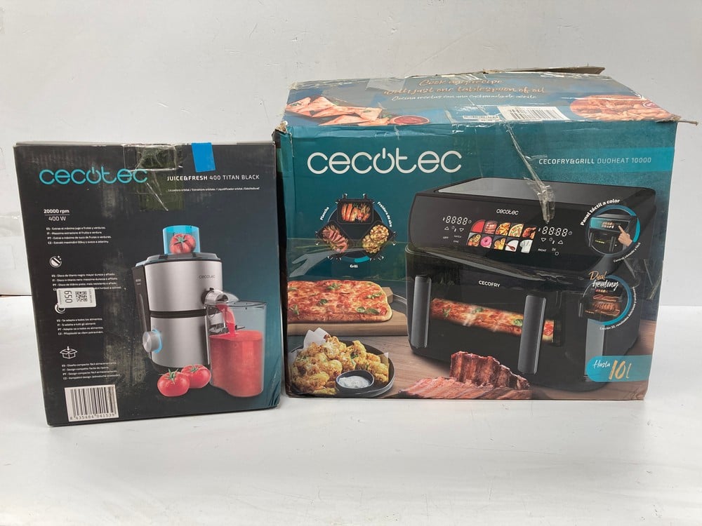 CECOTEC CECOFRY DUOHEAT 10000 AIR FRYER AND CECOTE