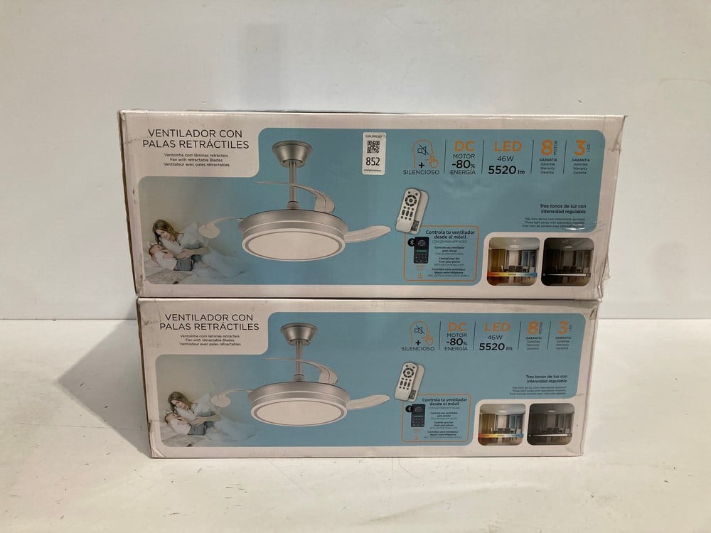 2 X FAN WITH RETRACTABLE BLADES 5520LM, CRYSTAL GR