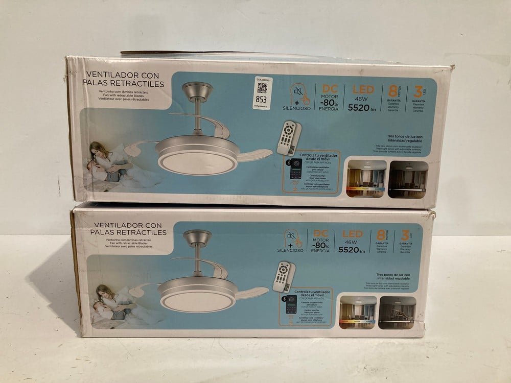 2 X FAN WITH RETRACTABLE BLADES 5520LM, CRYSTAL GR
