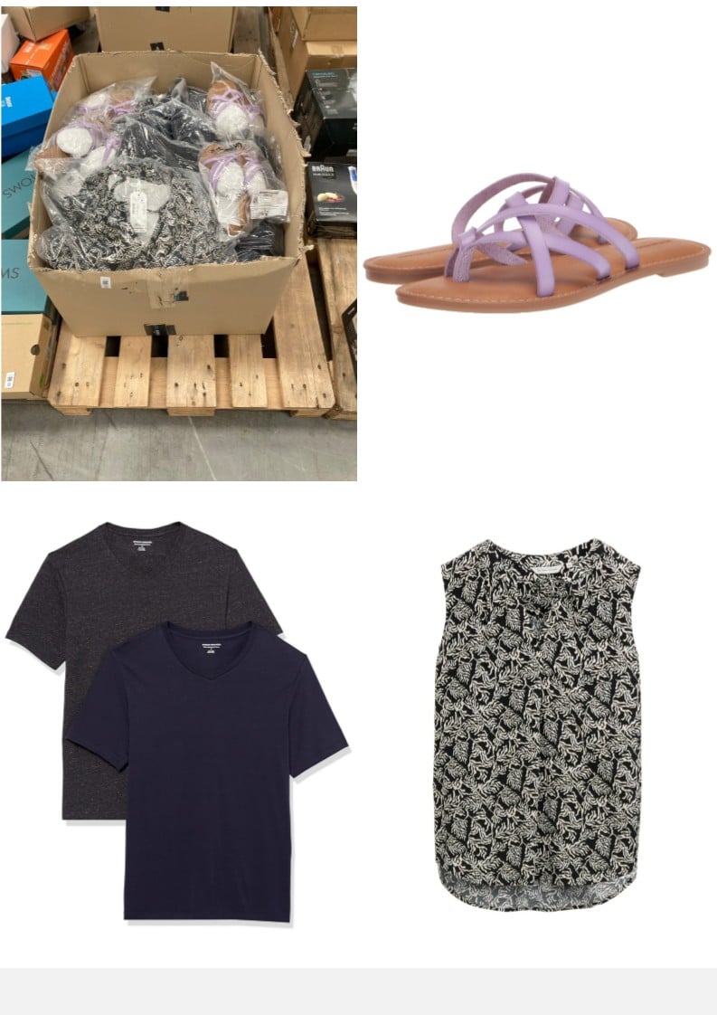 A PALLET OF CLOTHING FROM VARIOUS BRANDS AND STYLE