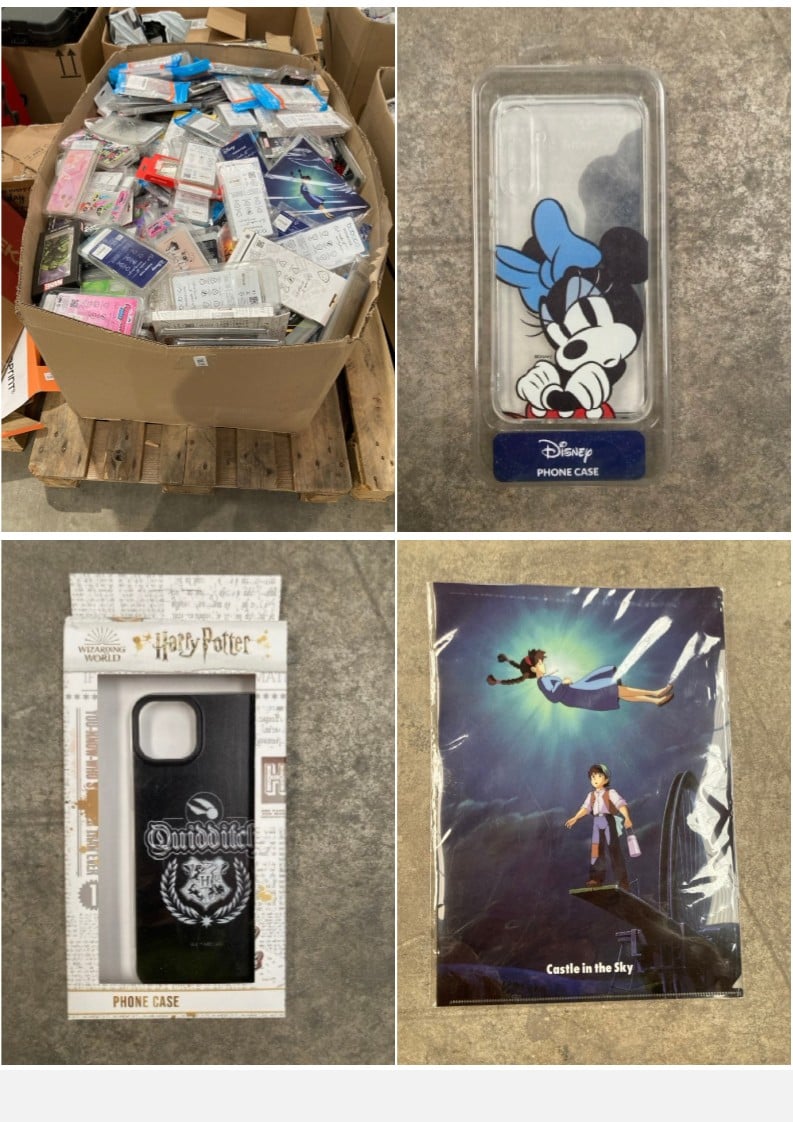 ASSORTED ITEMS PALLET INCLUDING A DISNEY MOBILE PH