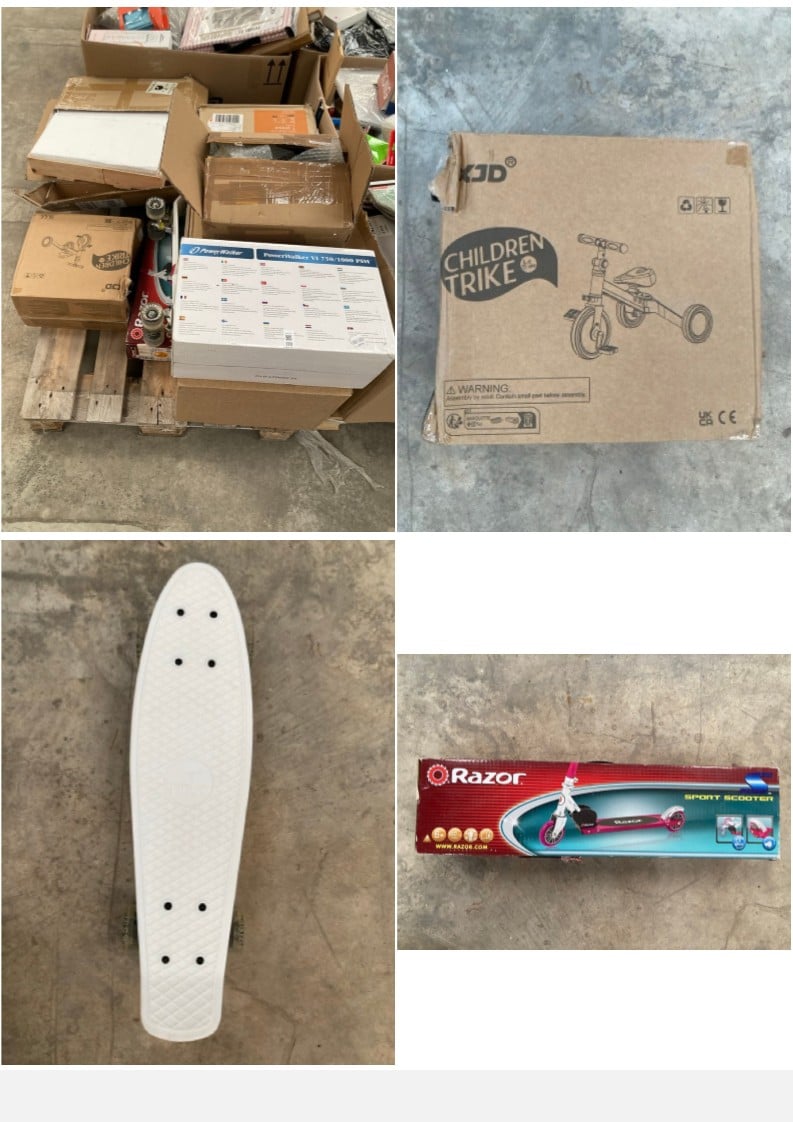 ASSORTED ITEMS PALLET INCLUDING AN XJD CHILDREN’S 