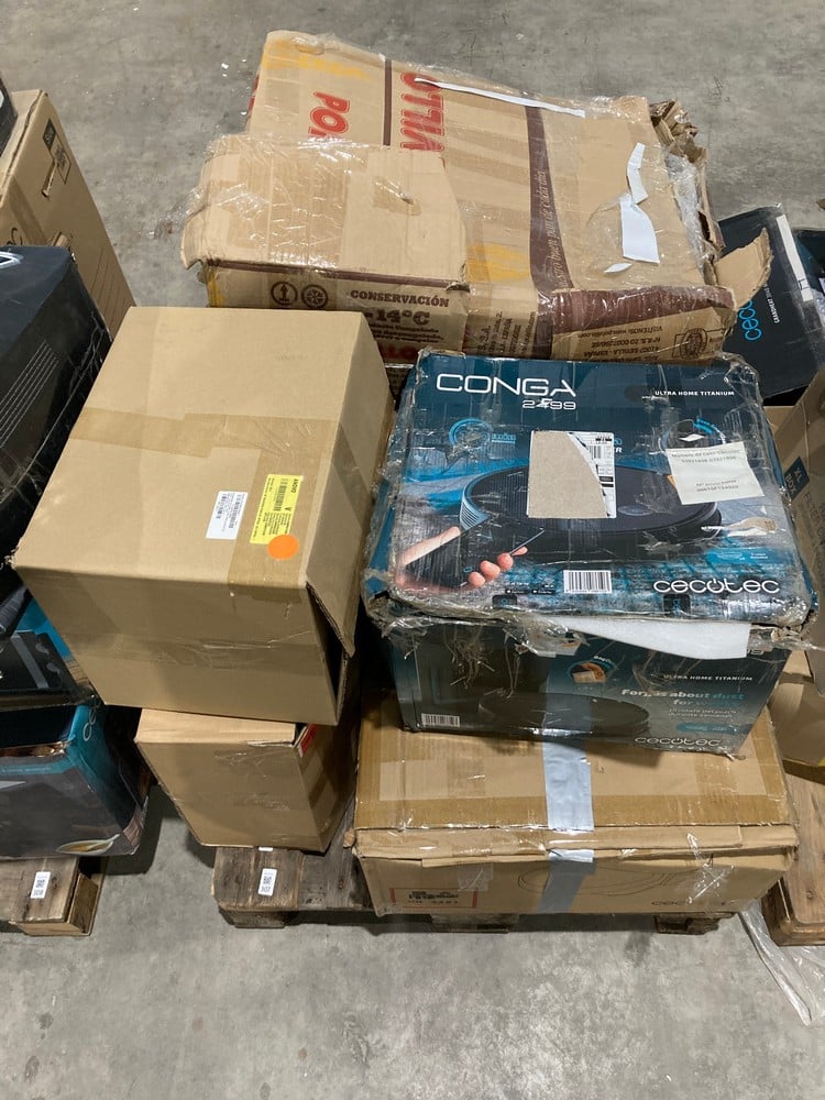 ASSORTED ITEMS PALLET INCLUDING A CECOTEC CONGA 24