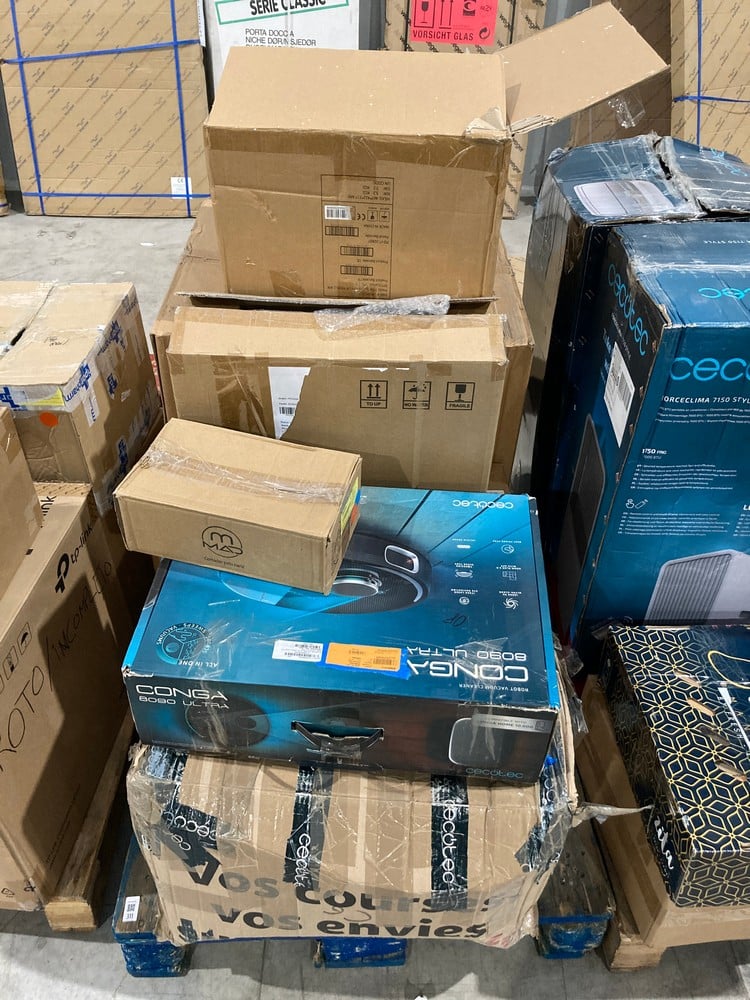 ASSORTED ITEMS PALLET INCLUDING A CECOTEC CONGA 80