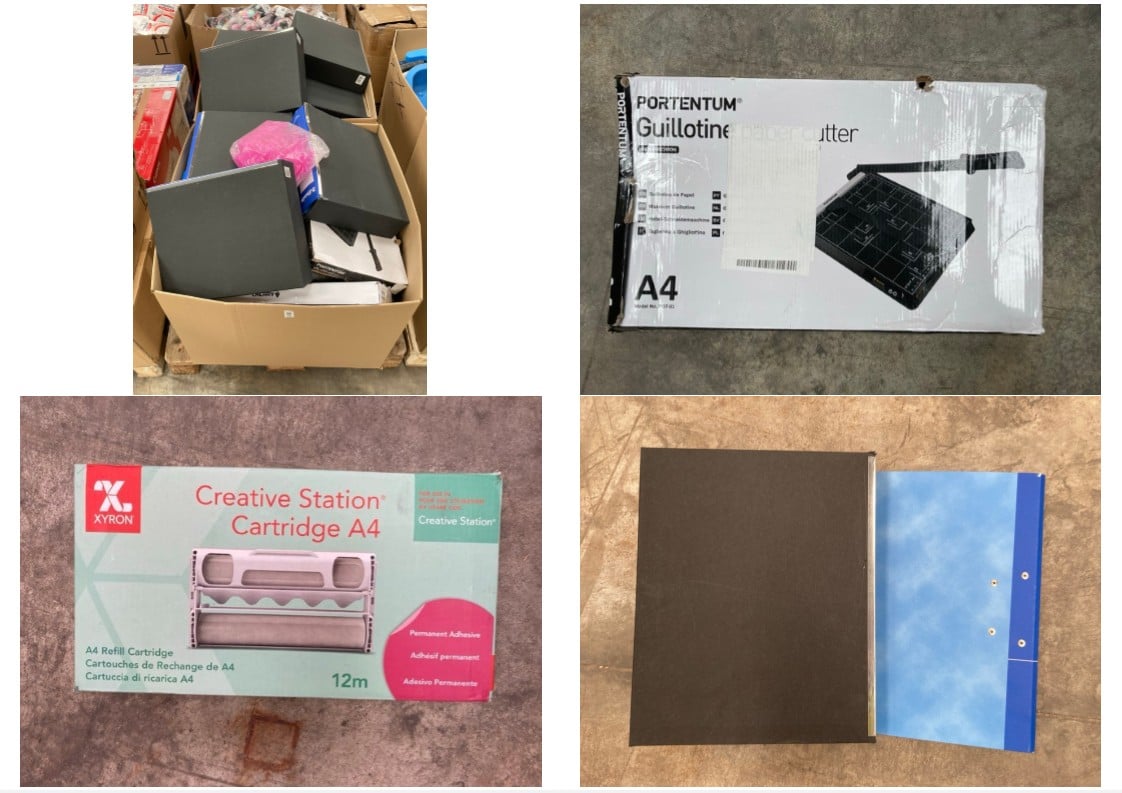 PALLET OF MISCELLANEOUS ITEMS, INCLUDING A PAPER C