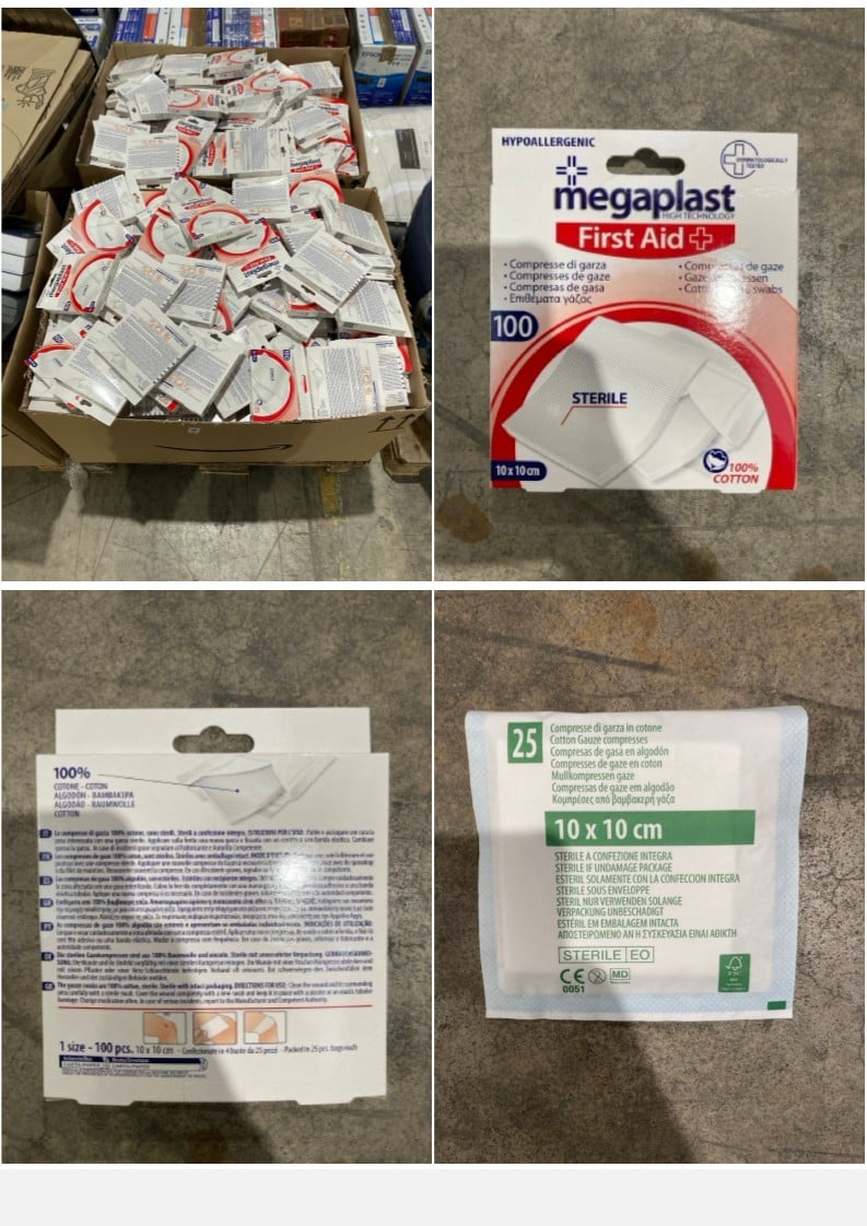 MEGAPLAST STERILE GAUZE COMPRESSES (MAY BE DAMAGED
