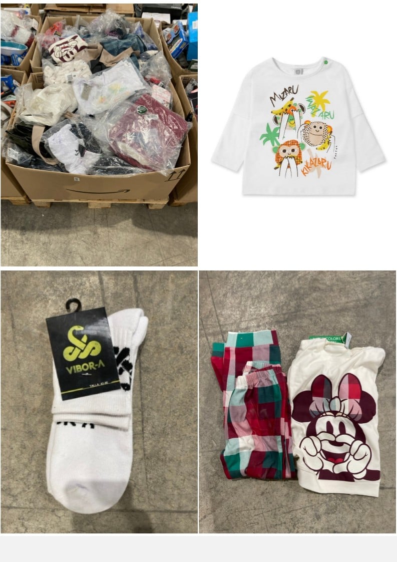 A PALLET OF CLOTHING FROM VARIOUS BRANDS AND STYLE
