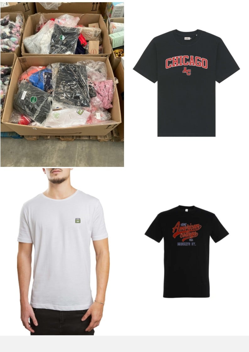 A PALLET OF CLOTHING FROM VARIOUS BRANDS AND STYLE