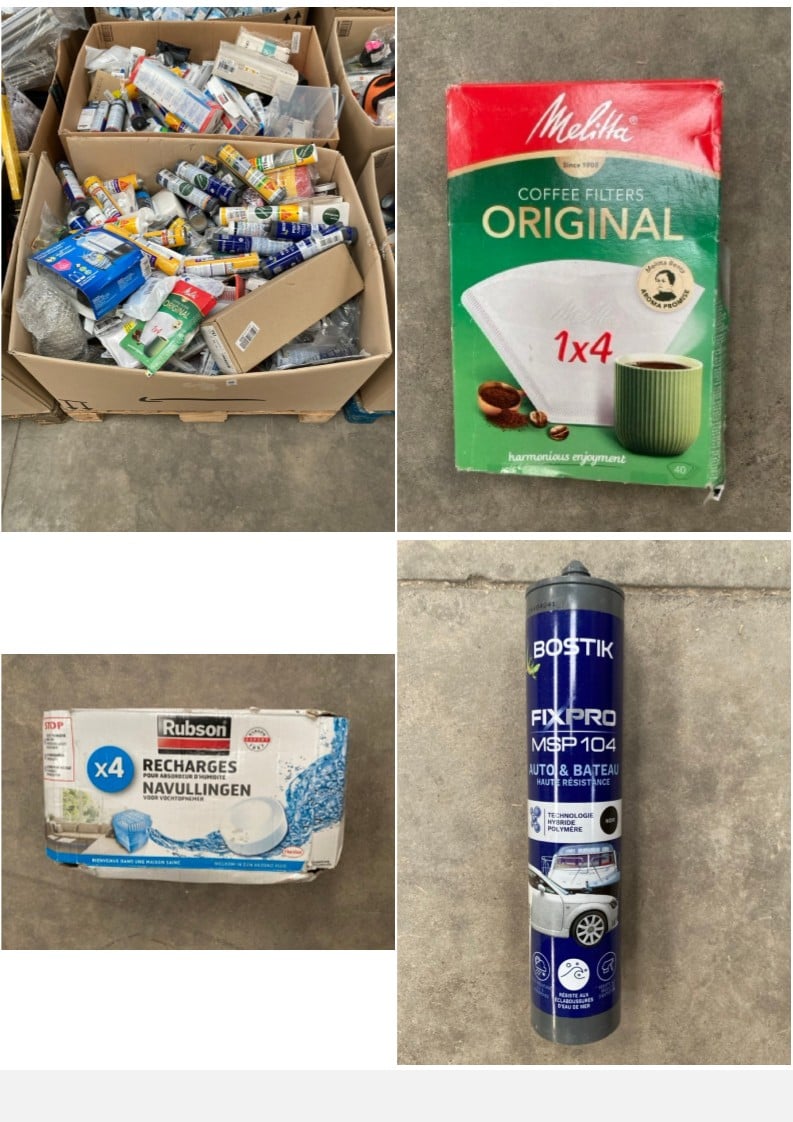 PALLET OF MISCELLANEOUS ITEMS INCLUDING COFFEE FIL