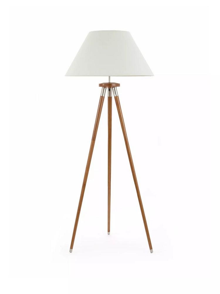 WOOD TRIPOD FLOOR LAMP IN BROWN - ORIGINAL RRP £19